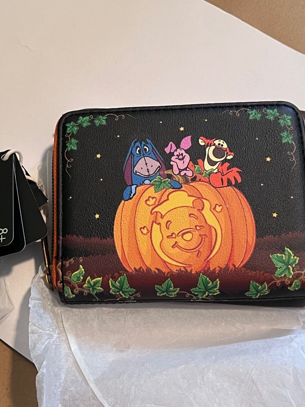 Loungefly Disney Winnie The Pooh Pumpkin Glow-In-The-Dark Mini Zipper Wallet
